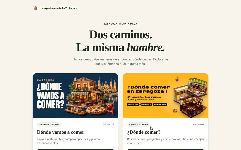 ¿Dónde comer en Zaragoza? · Votación