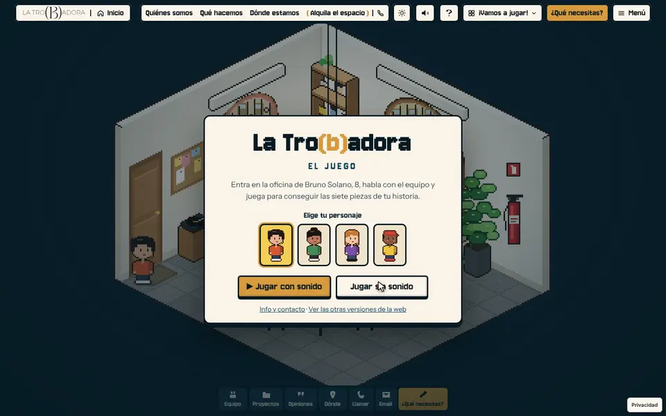 La Tro(B)adora · Videojuego